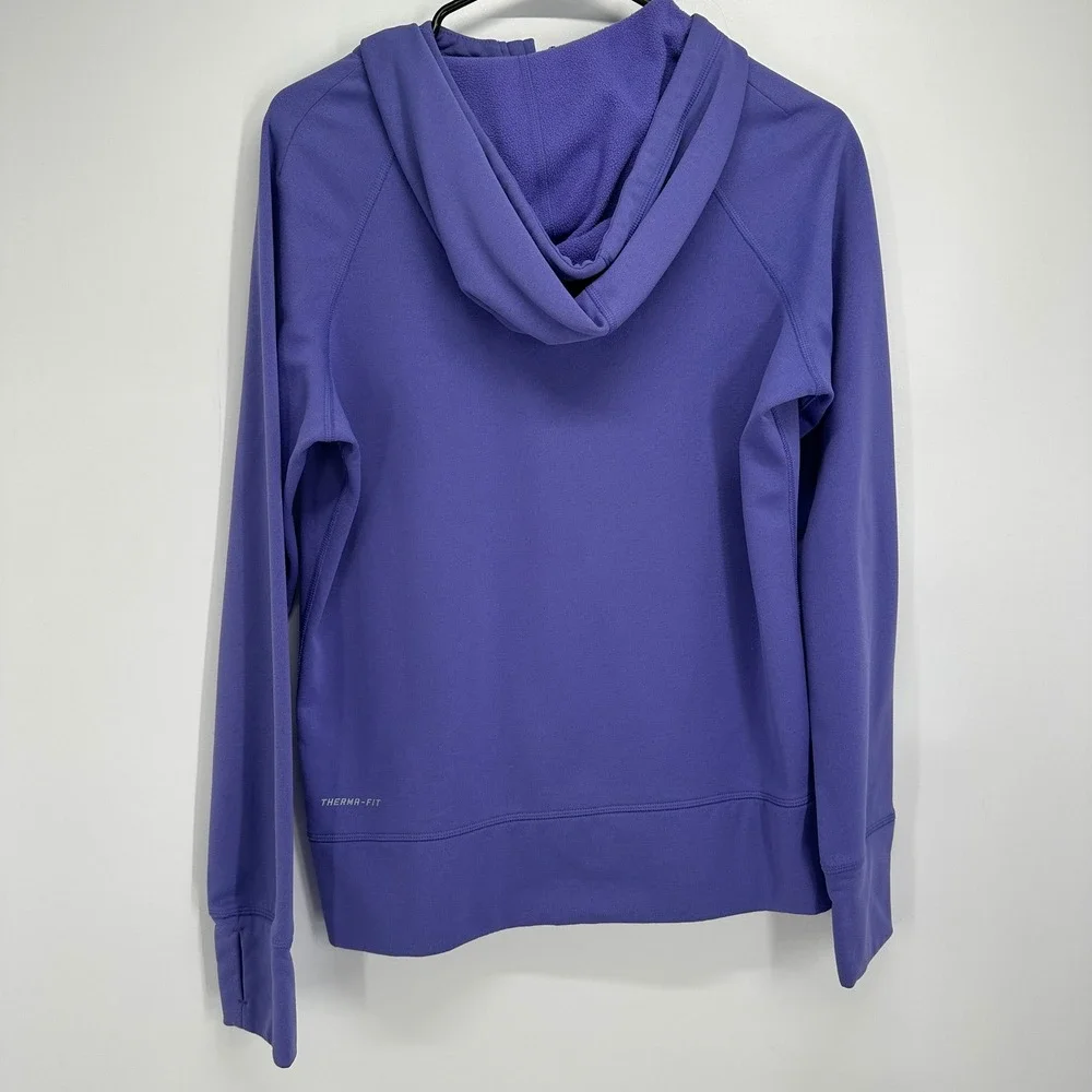 Nike Therma-FIT Hoodie Womens Medium Purple Full Zip Fleece Sweatshirt Active